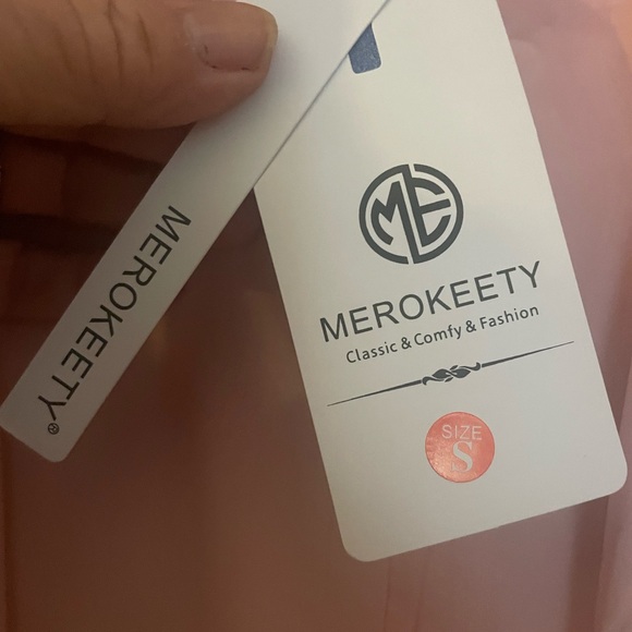 Merokeety Coat Pink Cropped Small NWT - Picture 3 of 5